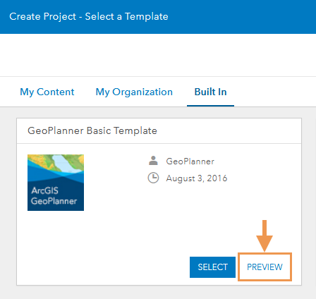 Template preview option when creating a project Template preview option when creating a project