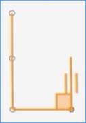 Visual cues indicate when you're drawing perpendicular and parallel lines in a feature. Visual cues indicate when you're drawing perpendicular and parallel lines in a feature.